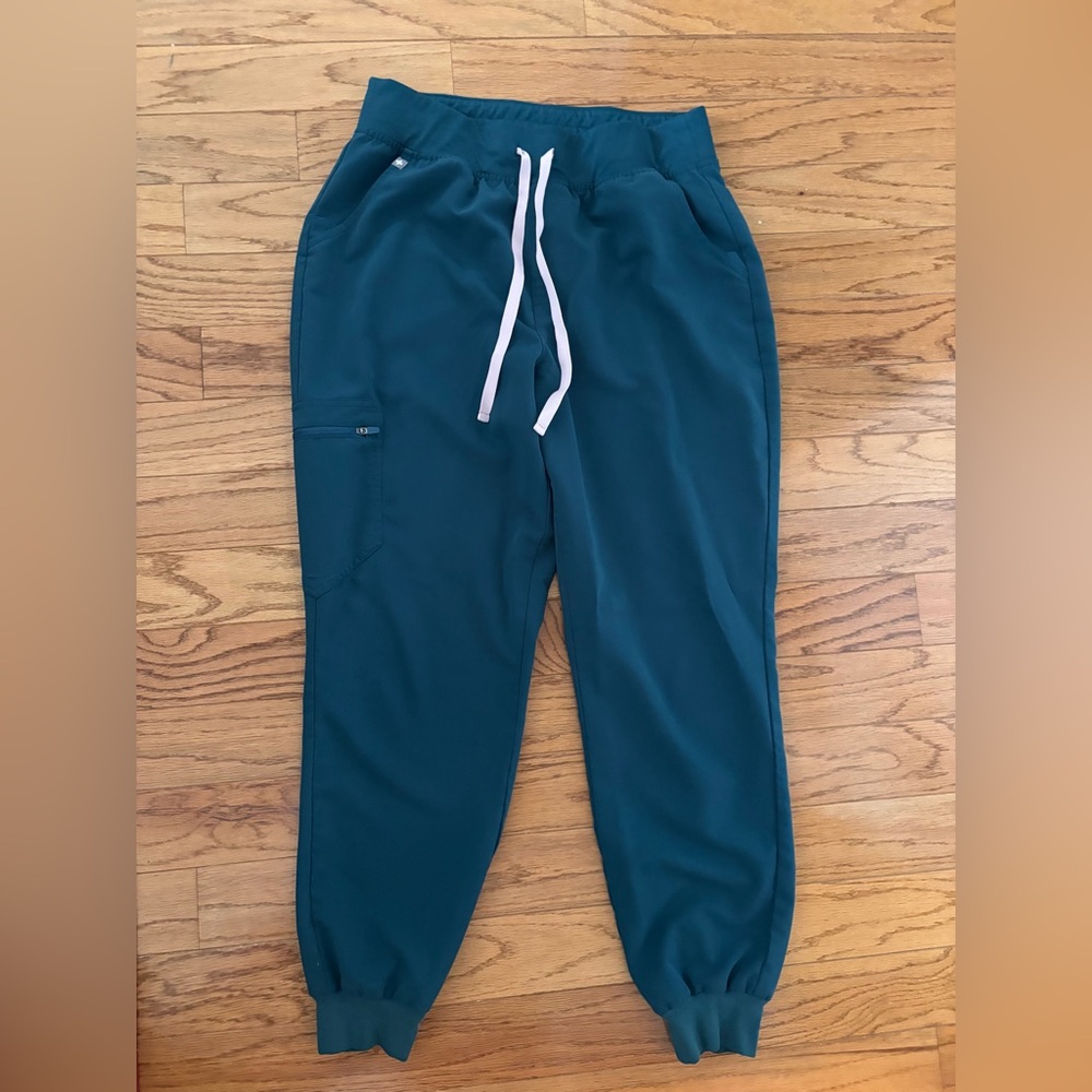 Figs Caribbean Blue Zamora High Waisted Jogger Scrub Pants